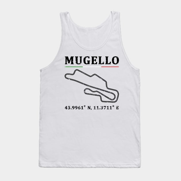 Mugello Racing Circuit Black Tank Top by Mandra